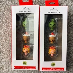 Hallmark Grinch and Friends mini Ornament Trio Set Of 2